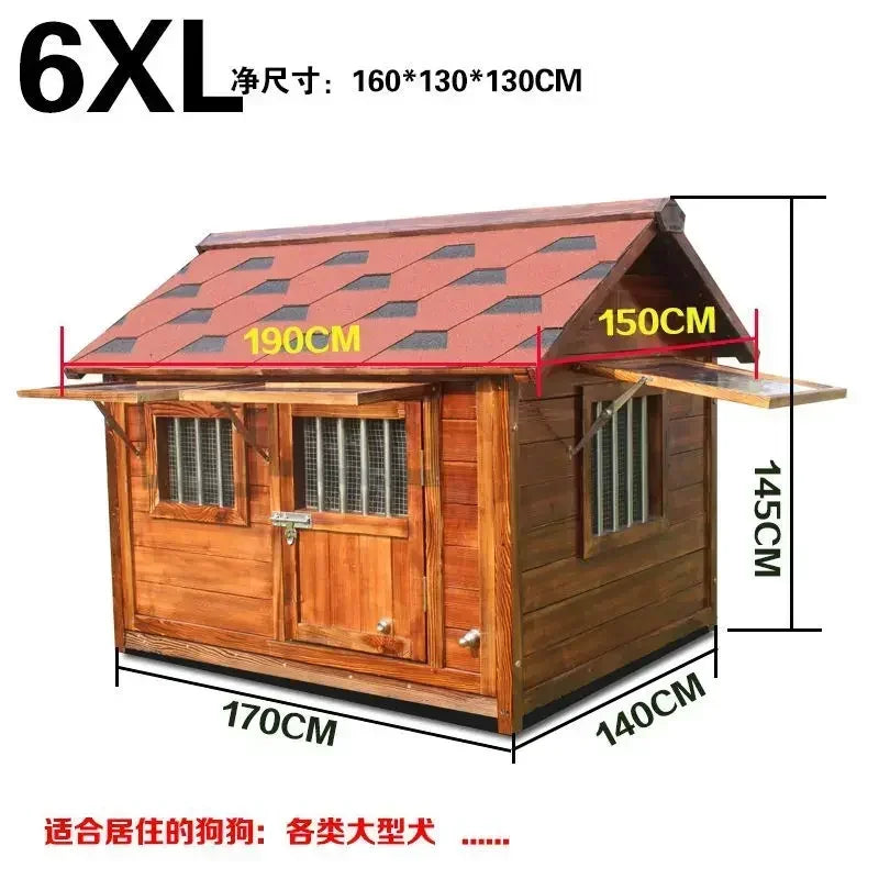 Outdoor Solid Wood Labrador Kennel Waterproof Small Medium Large Dog Cage Golden Retriever Teddy Kennel