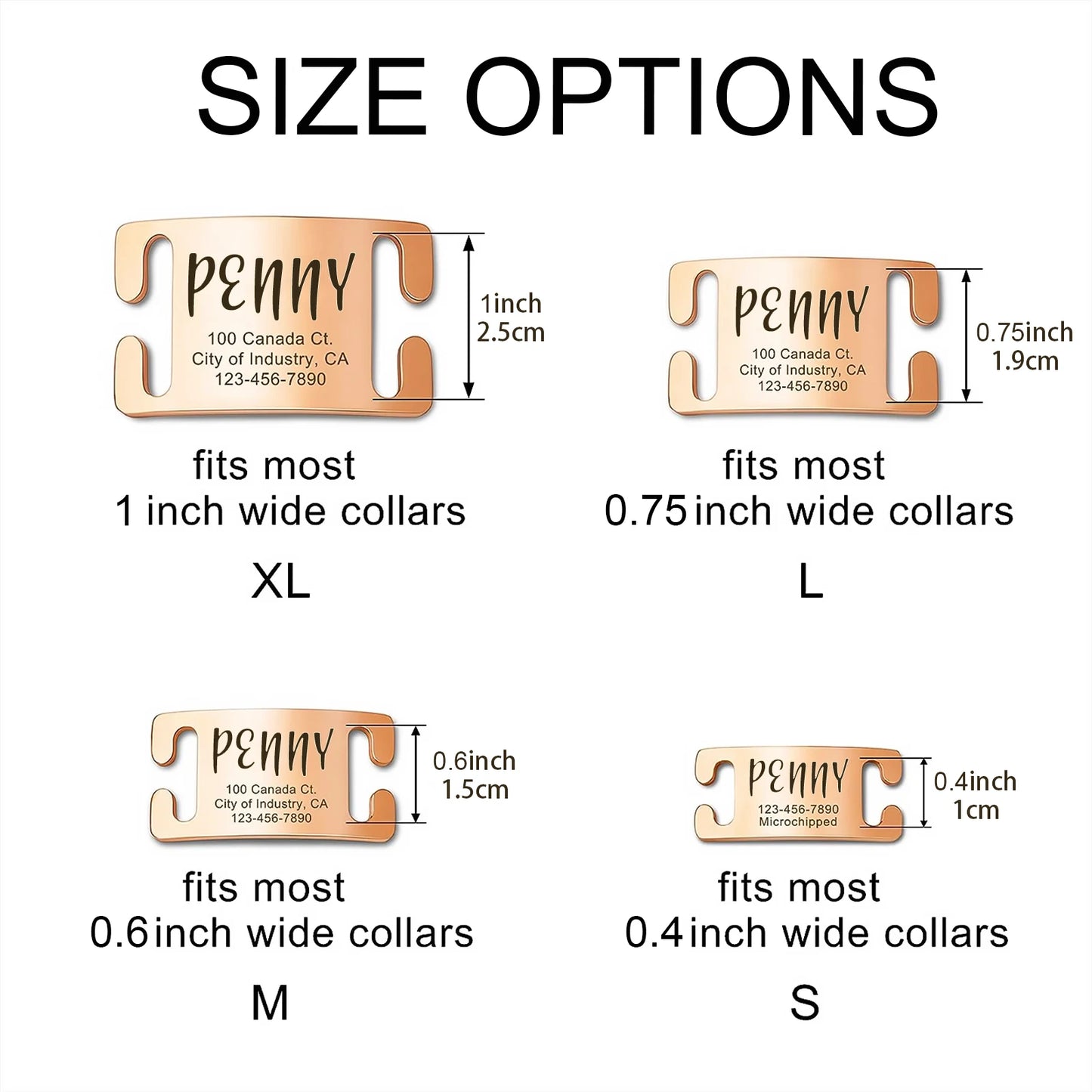Personalized Dog and Cat Collar Tags, Slide-On Pet ID Tags, Silent, No Noise Tags Made of Stainless Steel, Custom Engraved