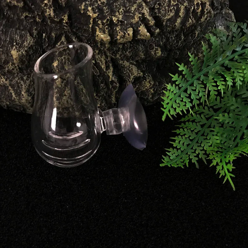 Aquarium Decoration Hanging Fish Tank Mini Crystal Glass Pot Polka Water Potted Planting Cylinder Cup Aquarium Accessories