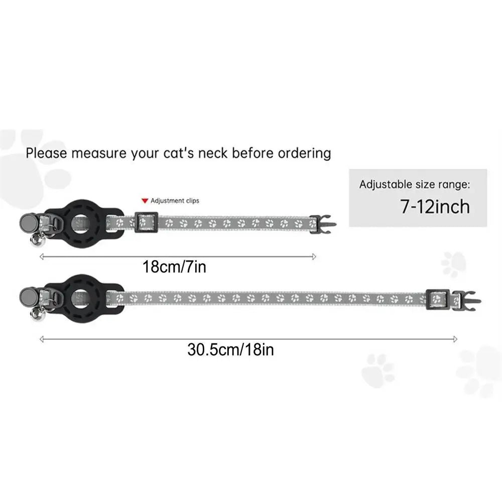 Reflective Cat Collar Pet Cat Adjustable Vest Anti-Lost Safety Release Buckle Cat Neck Waring with Removable Bell for Camping