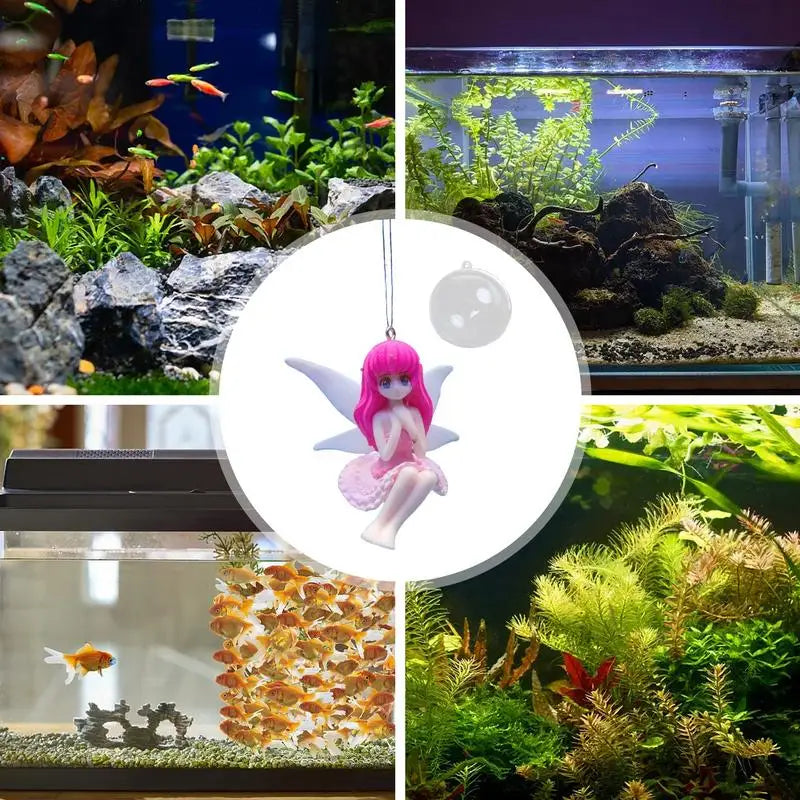 Small Fairy Figurines Small Cute Little Fairy Fish Tank Floating Ornament Landscaping Pendants Small Fairy Figurines With Wing