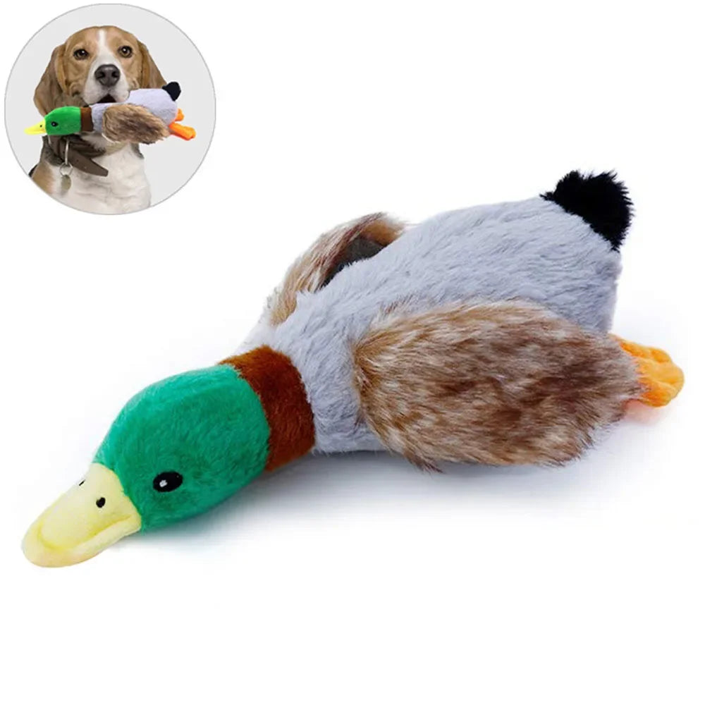Durable Plush Duck Dog Toy for Aggressive Chewers Pet Mallard Duck Dog Toy Squeaky Plush Puppy Toy for Small Medium Large Dogs