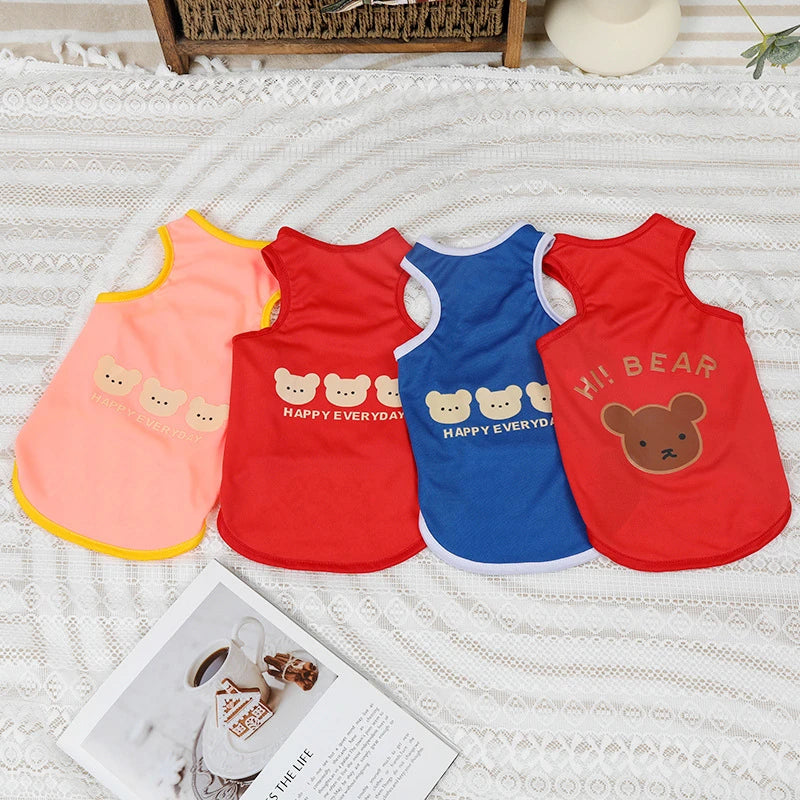 Cartoon Print Summer Pet Dog Clothes Daisy Animal Lightweight Spring Vest for Cat Medium Big Pet Supplies XXL Puppy Clothing