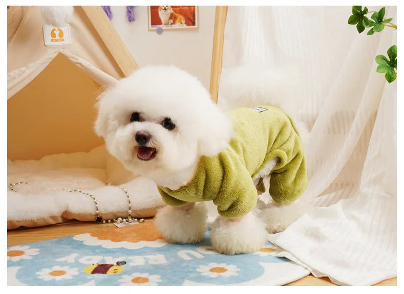 Thermal Flannel Winter Dog Pajamas for Small Dogs Cold Weather Warm Clothes Puppy Onesie Jumpsuit Yorkie Overalls for Dogs