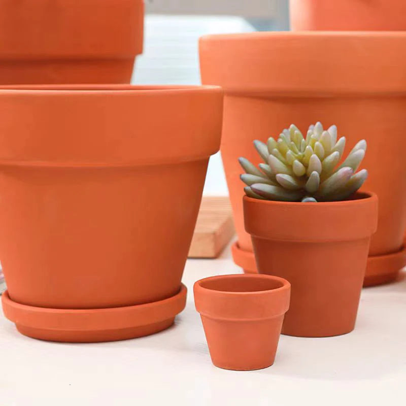 Red Mud Aquarium Decoration For Water Grass Fish Tank Mini Pot Polka Water Potted Planting Cylinder Cup Ceramic Flowerpot New