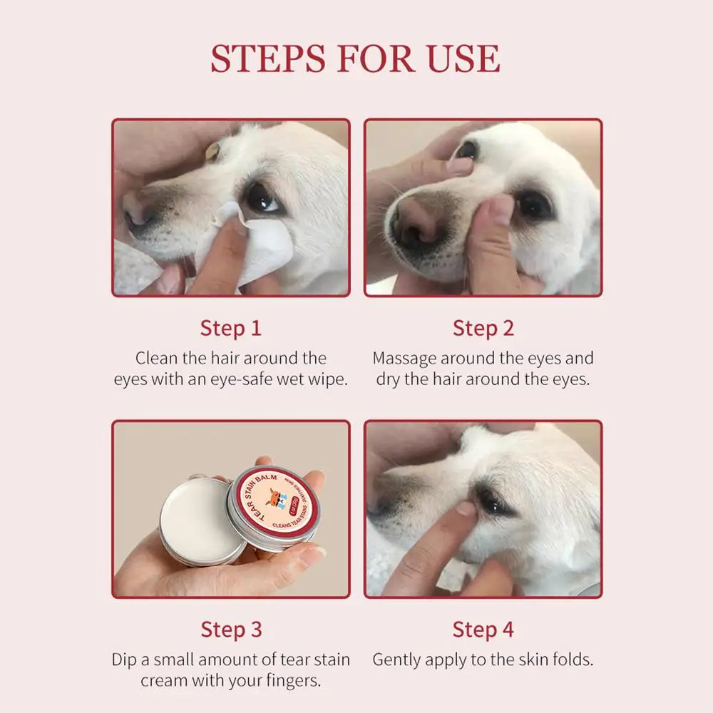 30g Pet Tear Stain Remover Cat Dog Eye Cleaner Cream Pet Eye Stain Cleaner Ointment Natural Tear Stain Remover Pet cleaning tool