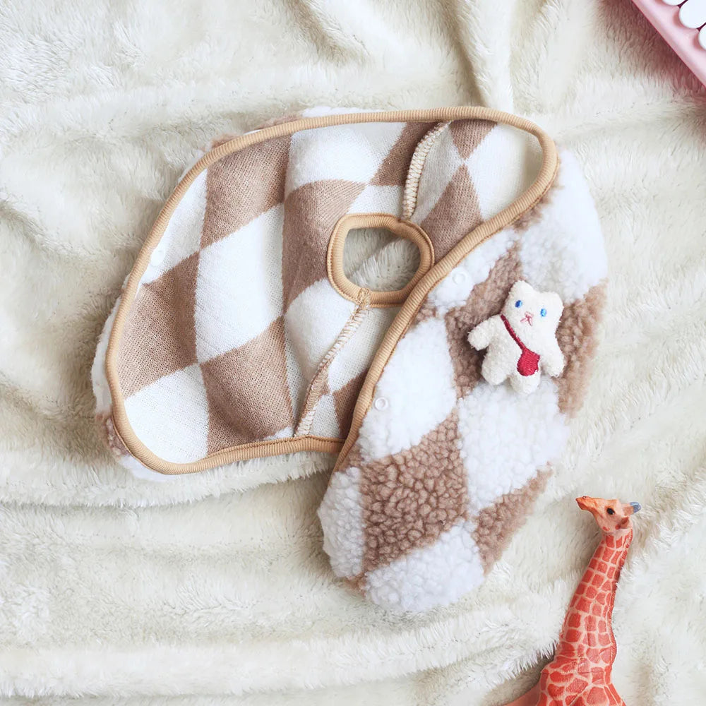 Fashionable Plaid Fleece Cat Clothes Cat Coat Jack Cute Bear Vest for Kitten Small Dogs Clothing Pet Outfits Winter Cat Costume