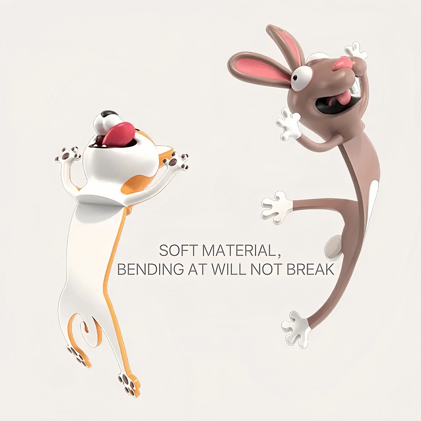 3D Animal Bookmark Original PVC Creative Text Create Cute Funny Cat Stationery