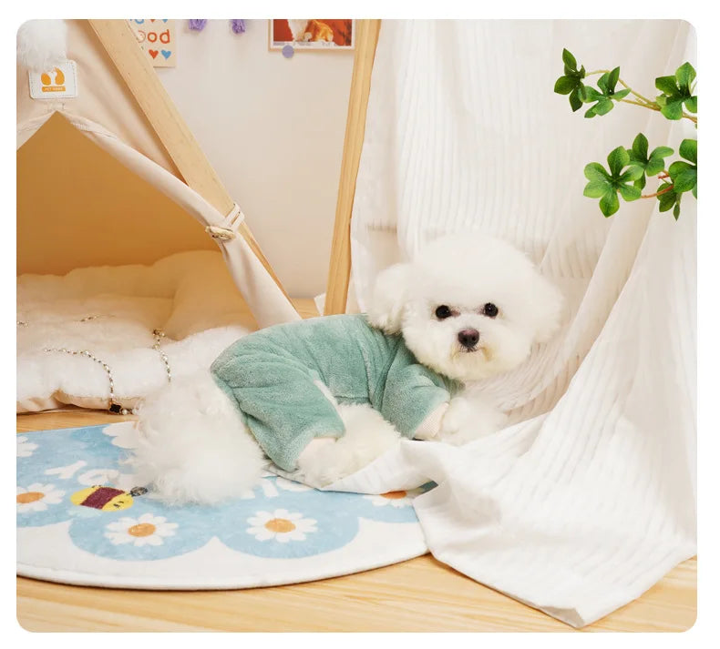 Thermal Flannel Winter Dog Pajamas for Small Dogs Cold Weather Warm Clothes Puppy Onesie Jumpsuit Yorkie Overalls for Dogs