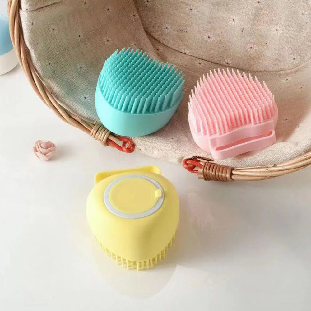 Pet Bath Brush Comfortable Super Soft Silicone Shampoo Massager Brush Comb for Dogs Cats Bathroom Dog Bath Brush Massage Gloves