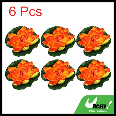 UXCELL 6pcs Artificial Decorations Floating Lotus Flower for Fish Tank Artificial Lotus Flower Plastic Decorative Ornaments