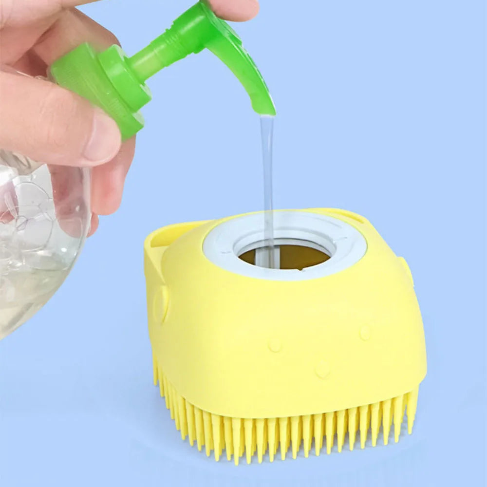 Pet Bath Brush Comfortable Super Soft Silicone Shampoo Massager Brush Comb for Dogs Cats Bathroom Dog Bath Brush Massage Gloves