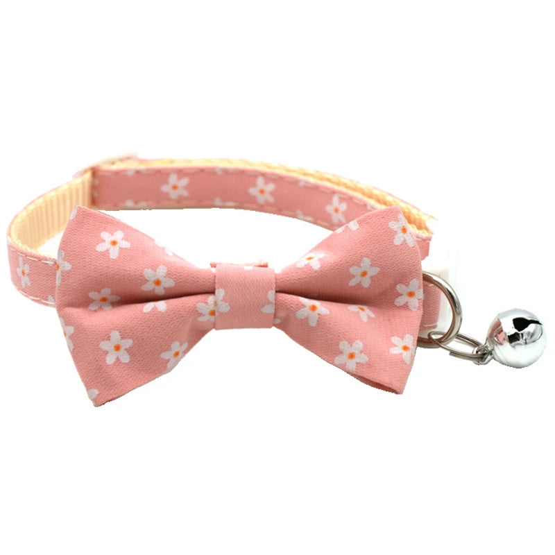 New Deign Floral Pet Dog Collars Adjustable Daisy Christmas Cosplay York Dog Necklace Cute Bow Tie Sphinx Cat Cute Neck Collars