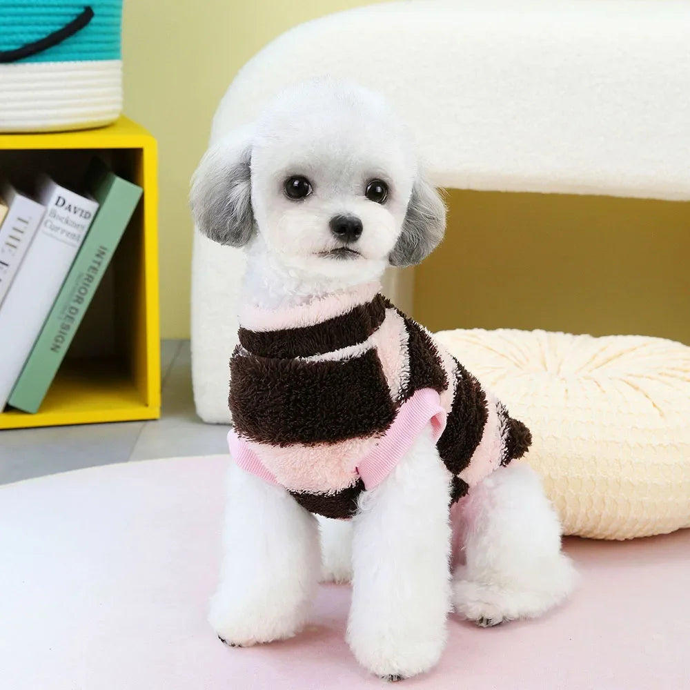 Soft Coral Fleece Cat Shirt Dog Vest Pet Dog Clothes for Small Dogs Puppy Clothing Pet Sweater Spring Autumn Winter Pet Outfits