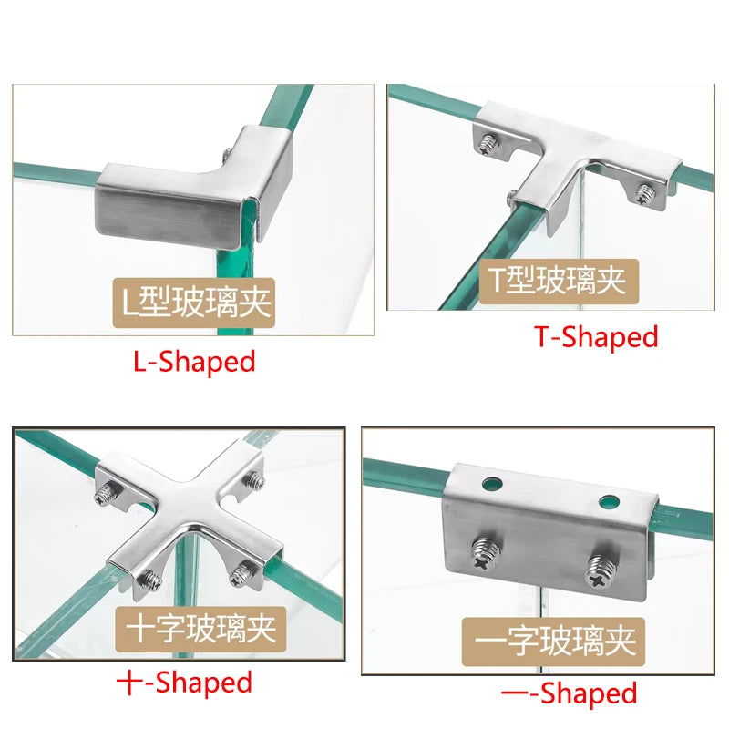 Glass Clamp Combination Fixing Clip for Showcase Fish Tank Cabinet Garden Fence Ceramic Tile Splicing DIY Panel Reinforced Clip