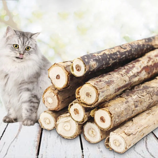 4pcs/Lot Pure Natural Catnip Stick Pet Toys For Cats Molar Toothpaste Branch Cleaning Teeth Silvervine Cat Snacks Sticks