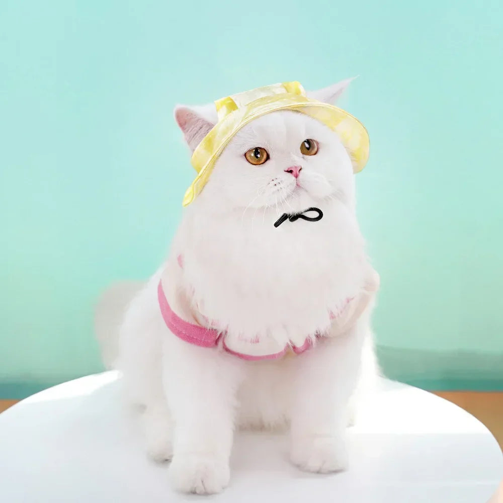 Small Dog Cat Hats Cat Cowboy Hat with Ear Holes Tiny Pet Birthday Party Costume Cat Headwear Puppy Dog Kitten Hat Chihuahua Cap