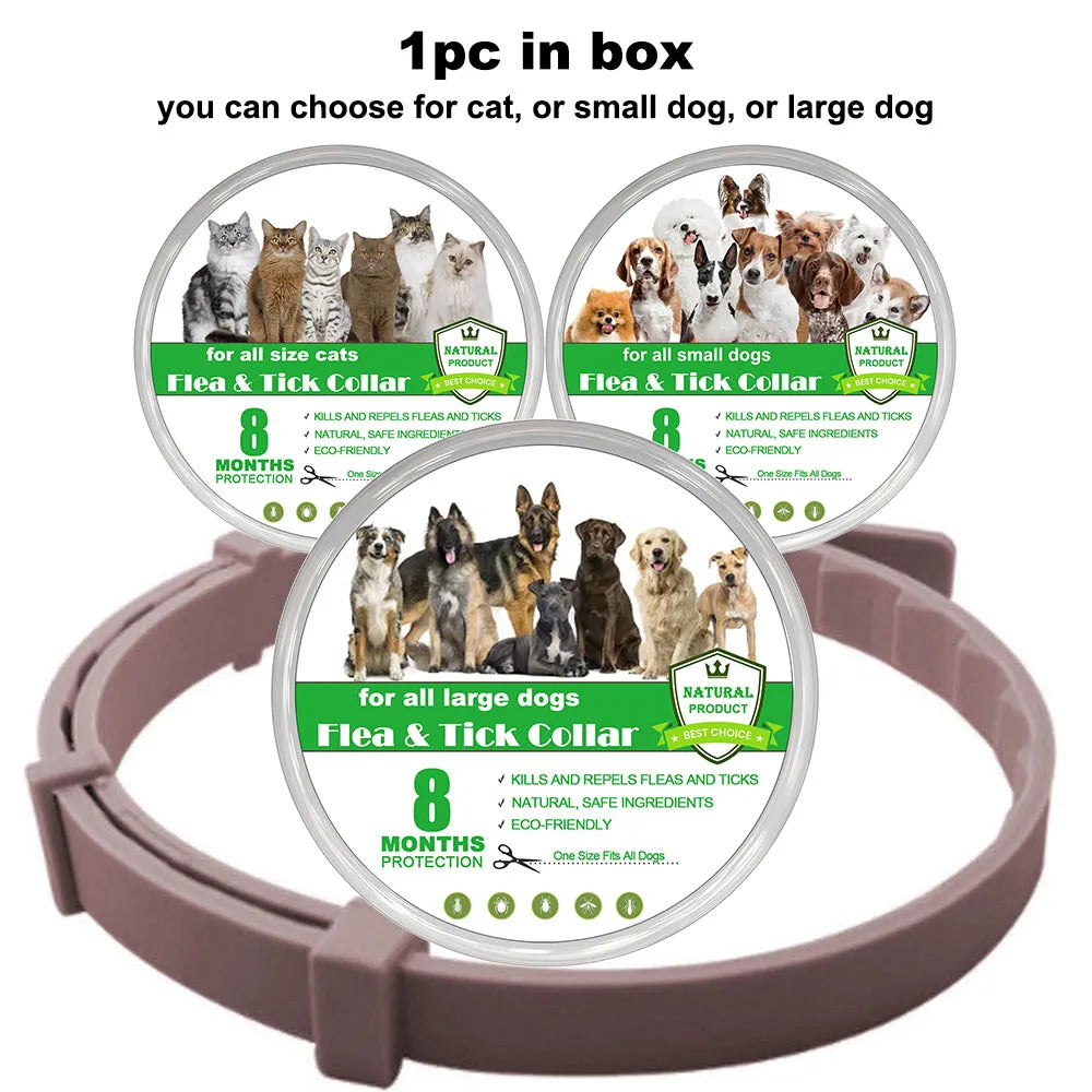 New 38/70cm Pet Anti Flea Ticks Anti-parasitic Dog Collar 8 Month Protection Retractable Collars for Puppy Cat Big Dogs Supplies