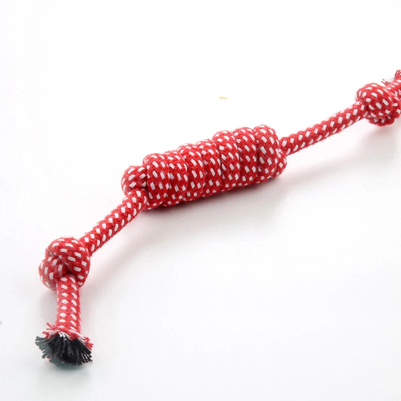 1Pcs Cotton Chew Pets dogs Toys Puppy Durable Braided Bone Knot Rope 27CM Tooth Cleaning Tool Pet Products Dropshipping Center