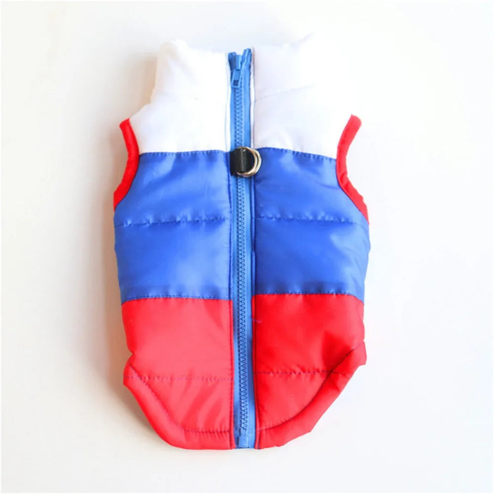 Windproof Pet Vest Jacket Winter Warm Big Dog Clothes Puppy Harness Clothing Funny Printed Coat for Small Medium Dogs Cats XS-XL