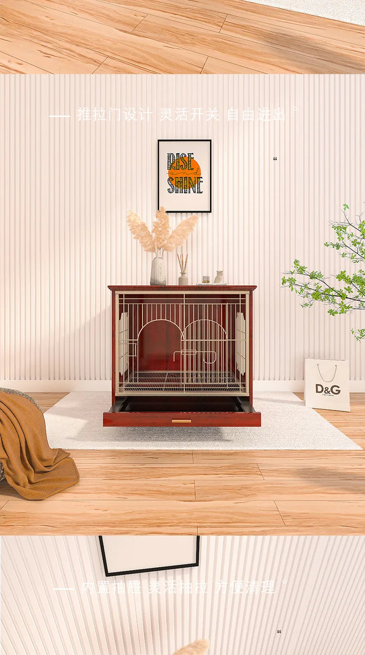 Spot solid wood Chinese dog cage, small and medium-sized Shiba Inu Teddy Corgi special high-end luxury furniture boutique dog ho