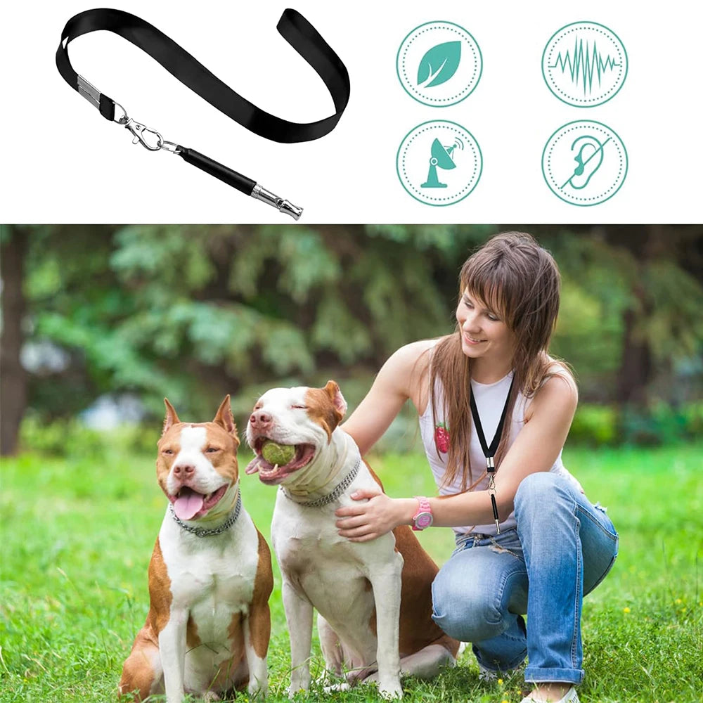 Dog Whistle to Stop Barking Neighbors Dog Adjustable Ultrasonic Silent Professional Recall Dog Training Whistles with Lanyard