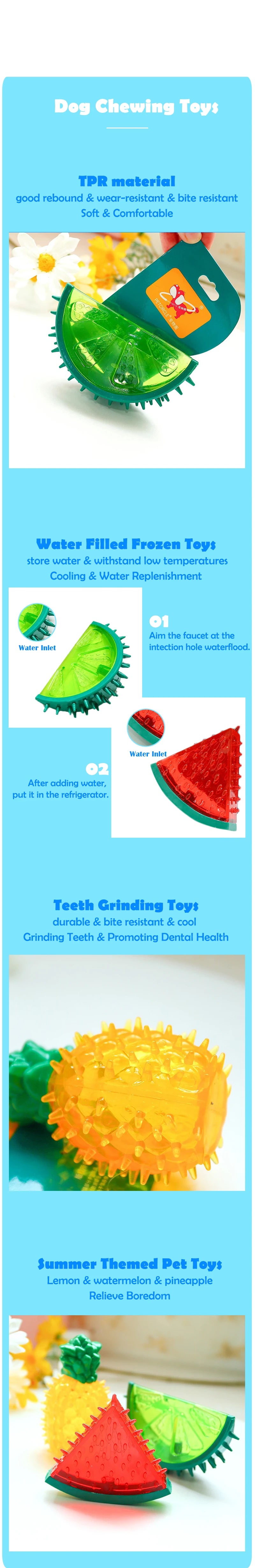 Cute Fruit Shape Pet Dog Toys Molar Accessories Summer Cooling Chew Toy for Husky French Bulldog Bite Resistant Pet Products