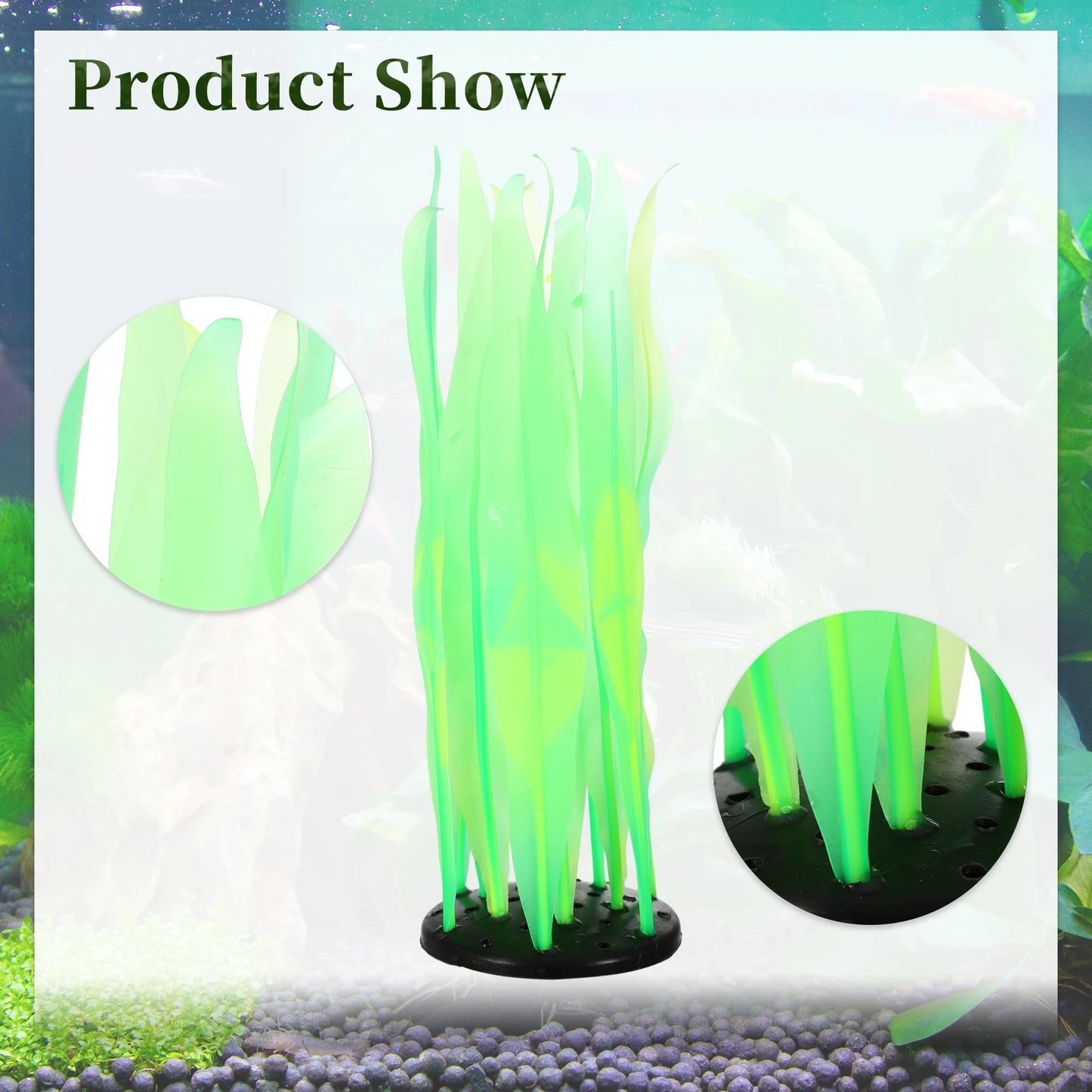 UXCELL Aquarium Artificial Decorative Plant Silicone Glowing Decor for Fish Tank Ornamen Flower Grass Decoration Accessories