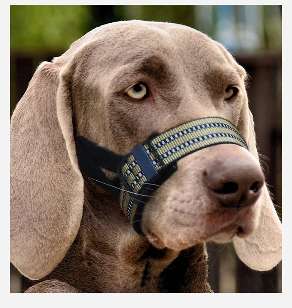 Quick Release Dog Muzzles Adjustable Reflective Dog Muzzle Soft Padded Medium & Large Dogs Halter Nose Leads for Outdoor Walking