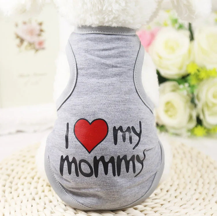 Cute Paw Printed Heart Love Design Small Dog Vest Clothes Summer Spring TShirts For Dogs Costume Puppy Dog Accessories Chihuahua