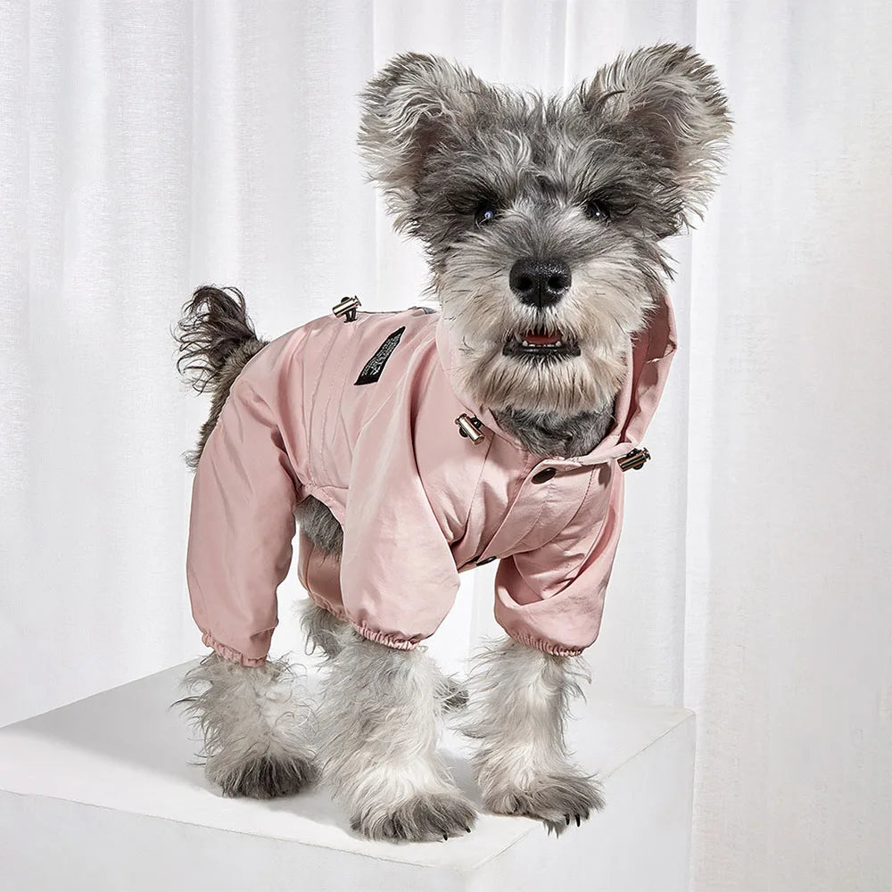 Dog Raincoat Quick Dry Pet Reflective & Adjustable Rain Poncho Jacket Waterproof & Windproof Puppy Hooded Cloak 4 Legs Raincoat