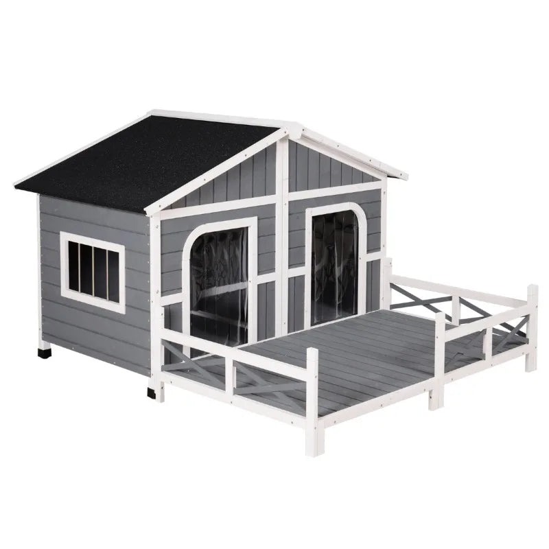 Custom Rainproof Outdoor Yard Large Dog Luxury Kennel Indoor Villa Large Size Wooden Kennel Dog House