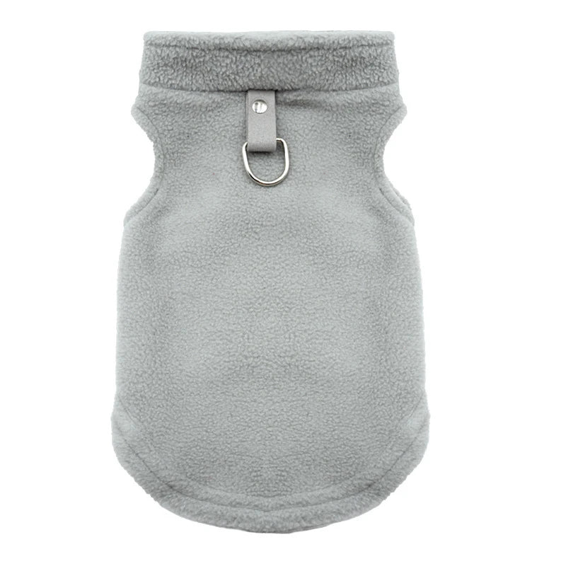 Autumn Fleece Pet Dog Clothes Solid Color Harness Outfits Walking Warm Vest for Small Medium Puppy Plaid Chihuahua Cat Jackets