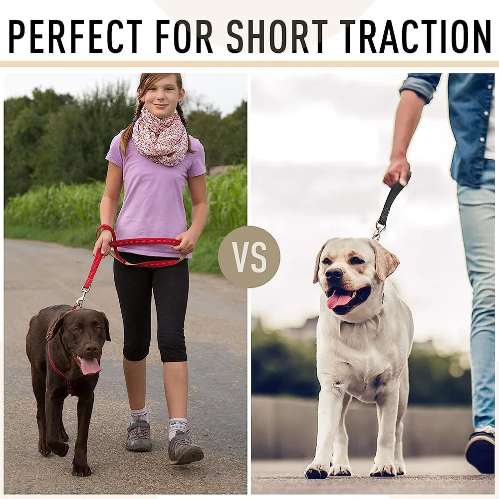Genuine Leather Short Dog Leash 30cm Short Dog Traffic Lead Leash for Large Medium Dogs Pet Training Walking Leash for Big Dogs