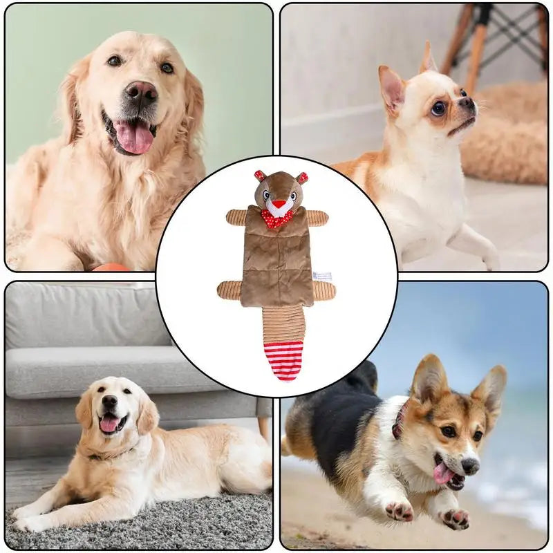 Stuffless Squeaky Dog Toys Interactive Plush Puppy Chew Toys With Squeakers Crinkle Interactive Toy No Stuffing With Squeakers