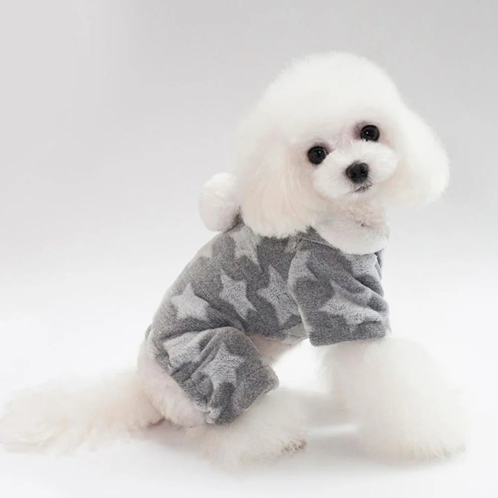 Soft Dog Pajamas Pjs Small Dogs Sweater Warm Doggy Winter Clothes Puppy Jumpsuit Flannel Onesie for Chihuahua Pet Cat Clothing