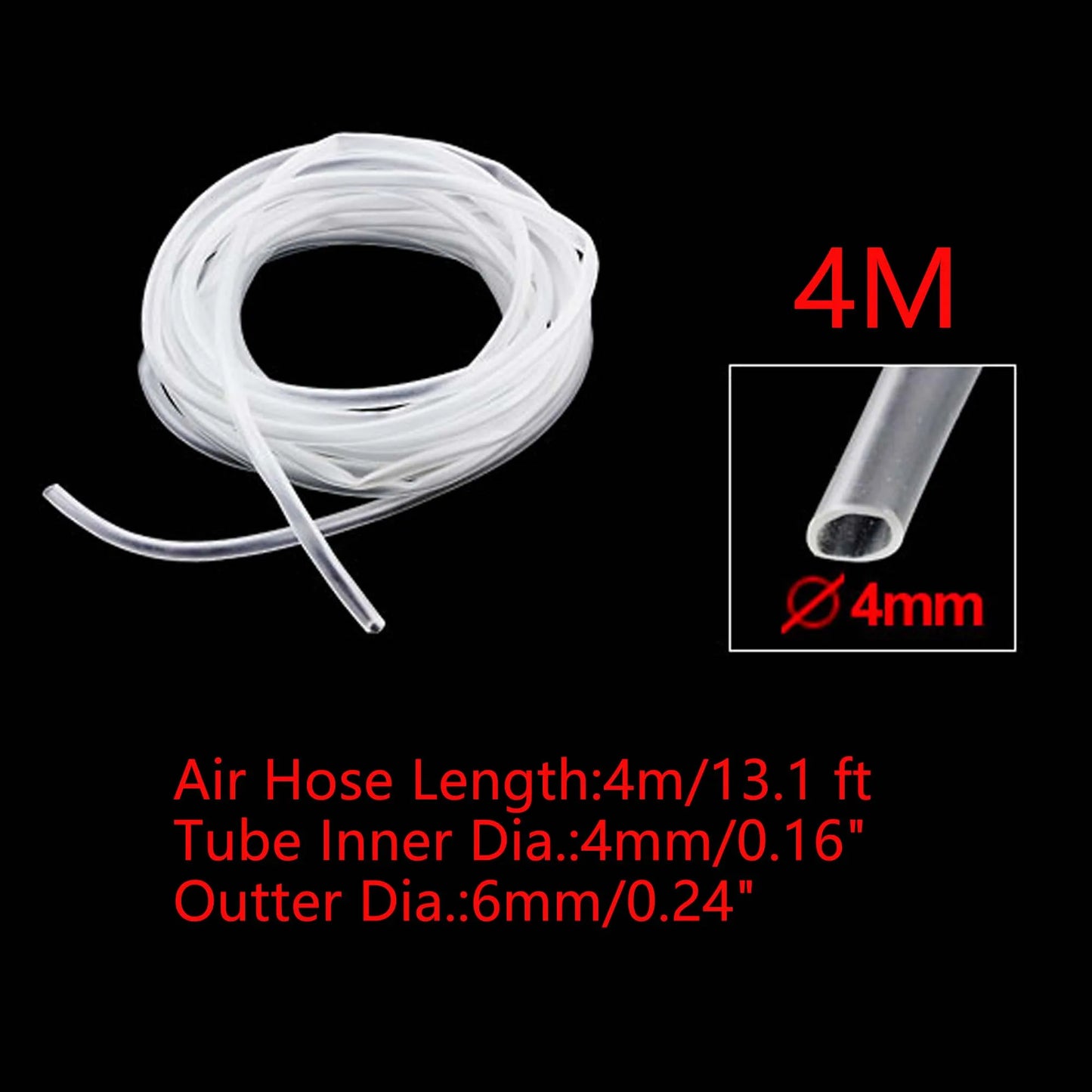 UXCELL 4-5M Transparent Tube Water Fuel Gas Parts 4mm Petrol Pipe Aquarium Tubing Pump Hose Hosing Tools Fish Tank Accessories