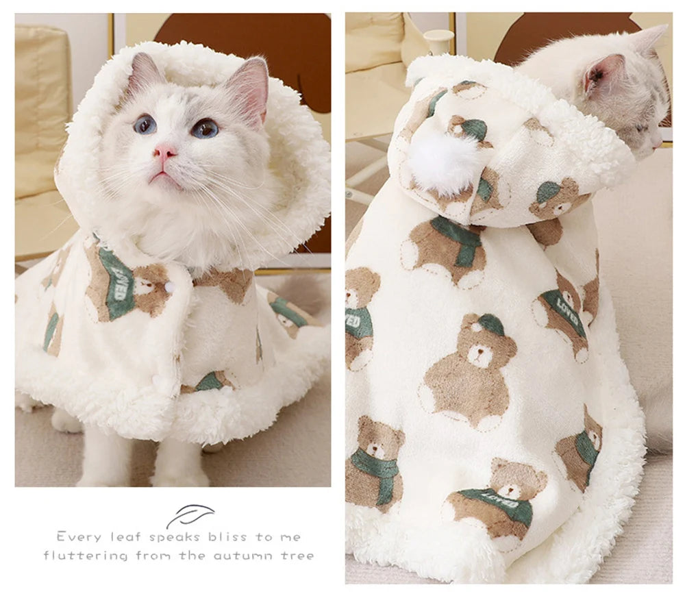 Sphynx Cat Sleeping Bag Cloak Winter Warm Pet Mat Blanket for Cats Gotas Kitten Sleeping Quilts mascotas Accessories Hood Pajama