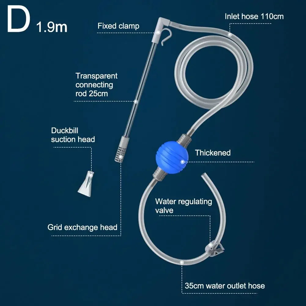 Fish Tank Water Changer Aquarium Siphon Vacuum Gravel Manure Suction Change Pipe Cleaning Kit Water Sand Tool Sand Cleaning K2X7