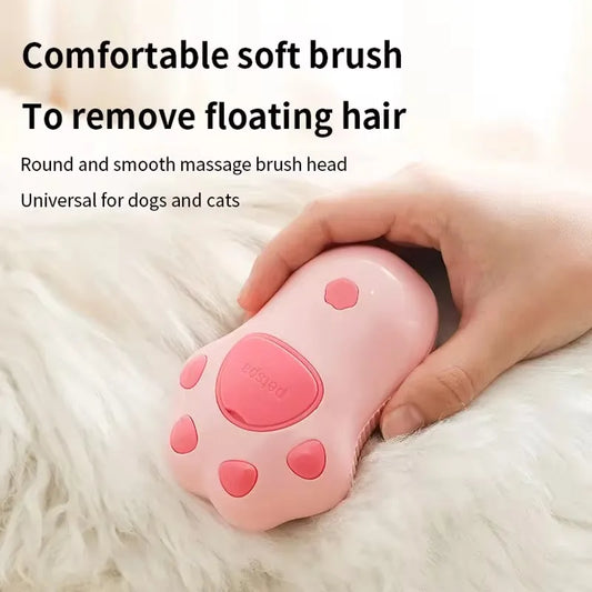 A Cute Pink Silicone Cat Scratch Electric Pet Massage Bath Spray Comb Hair For Dogs And Cats To Float Hair