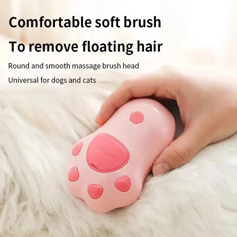 A Cute Pink Silicone Cat Scratch Electric Pet Massage Bath Spray Comb Hair For Dogs And Cats To Float Hair