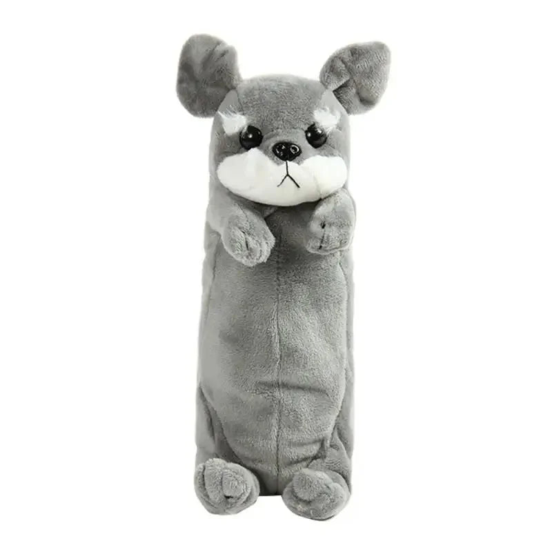 1PC Estuche de lápices de felpa suave para niños y niñas, bolsa de bolígrafos de simulación , lindo perro, papelería escolar
