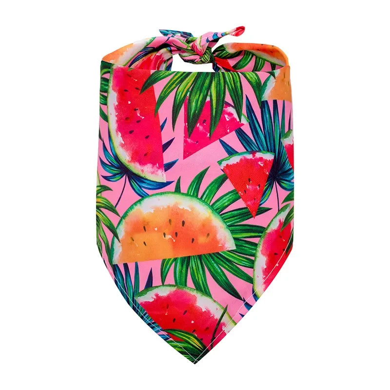 Summer Pet Bandana for Small Medium Large Dogs Fruit Print Dog Triangle Scarf Pomeranian Pug Bibs mascotas Grooming Accessories