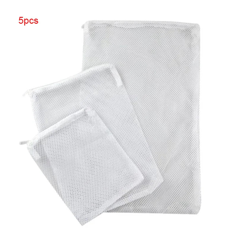 5Pcs Black/White Filter Mesh Bag Aquarium Pond For Bio Ball Carbon Media Ammonia Fish Tank Isolation Bag Accessories
