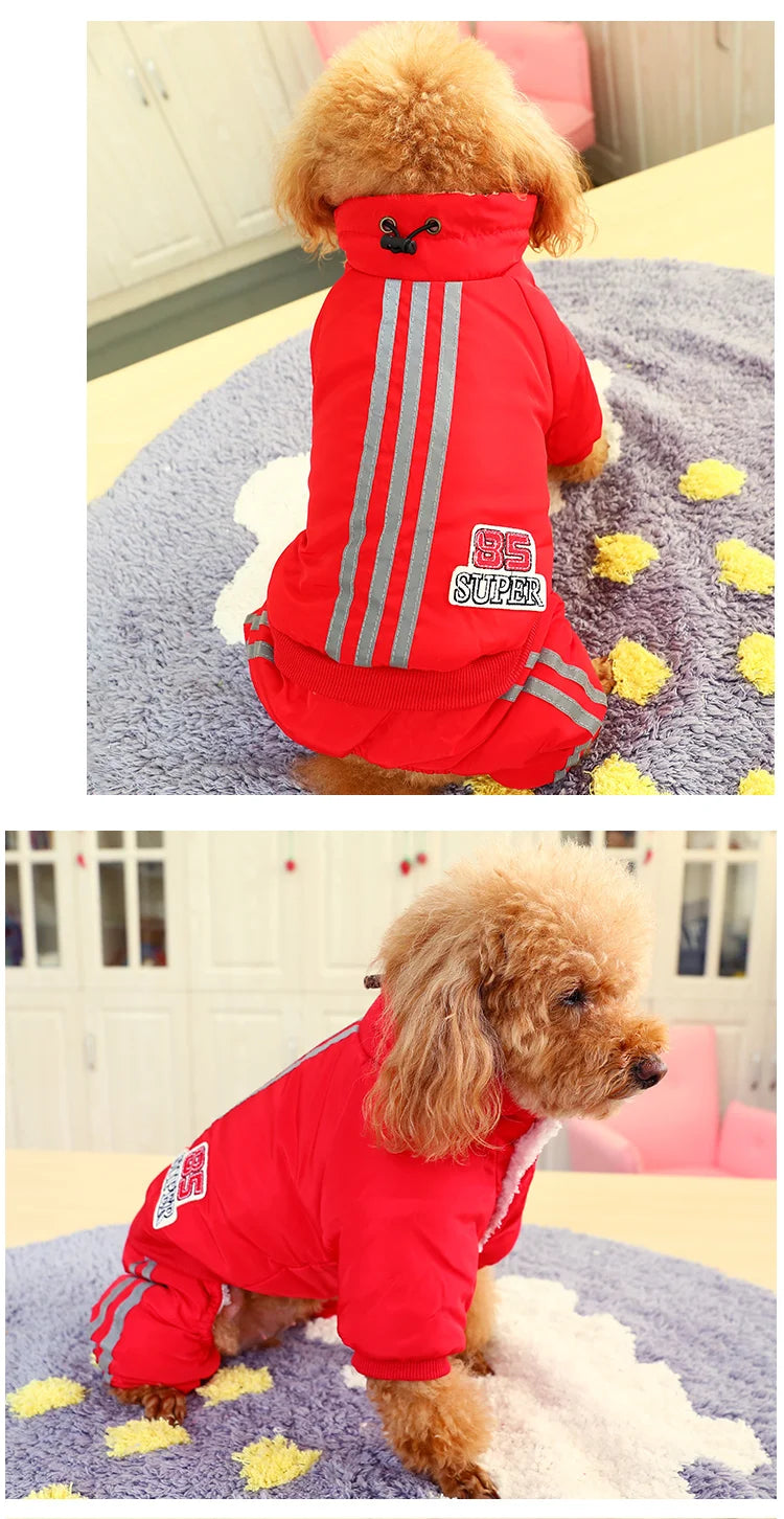 Thicken Warm Dog Jumpsuit Turtleneck Autumn Winter Dog Coat Reflective Sherpa Fleece Dog Clothes for Small Medium Dogs