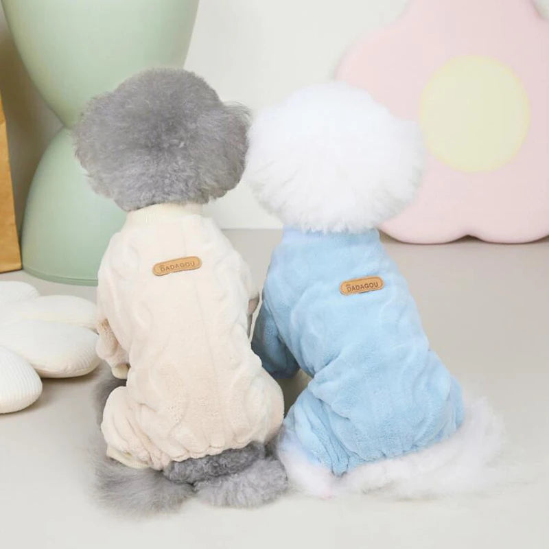 Luxury Fashion Thermal Fleece Dog Pajamas Onesie Winter Puppy Jumpsuit Poodle Chihuahua Yorkie Boy Dog Clothes for Small Dogs