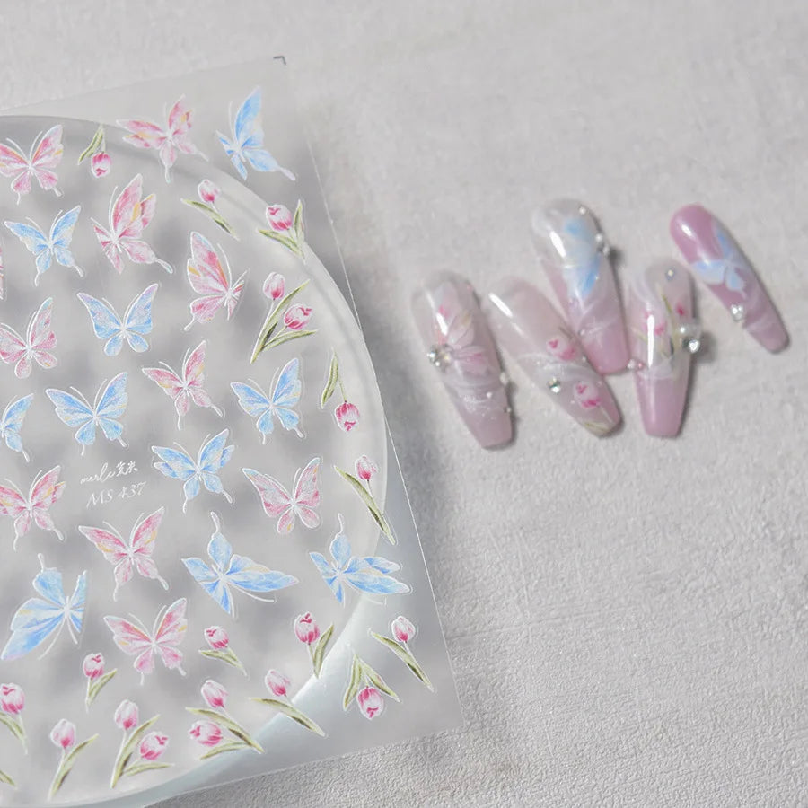 1pcs Cute Cat Claw 3D Jelly Relief Nail Stickers 3D Adhesive Stickers For Nails DIY Japanese Kawaii Slider Nail Art Decorations