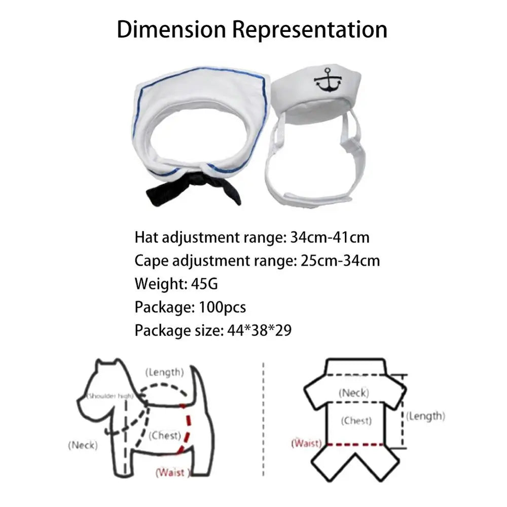 2018 Lovely Stylish Navy And Sailor Style Hat Plus Scarf Suit For Dogs And Cats Pet And E Navy Cloak