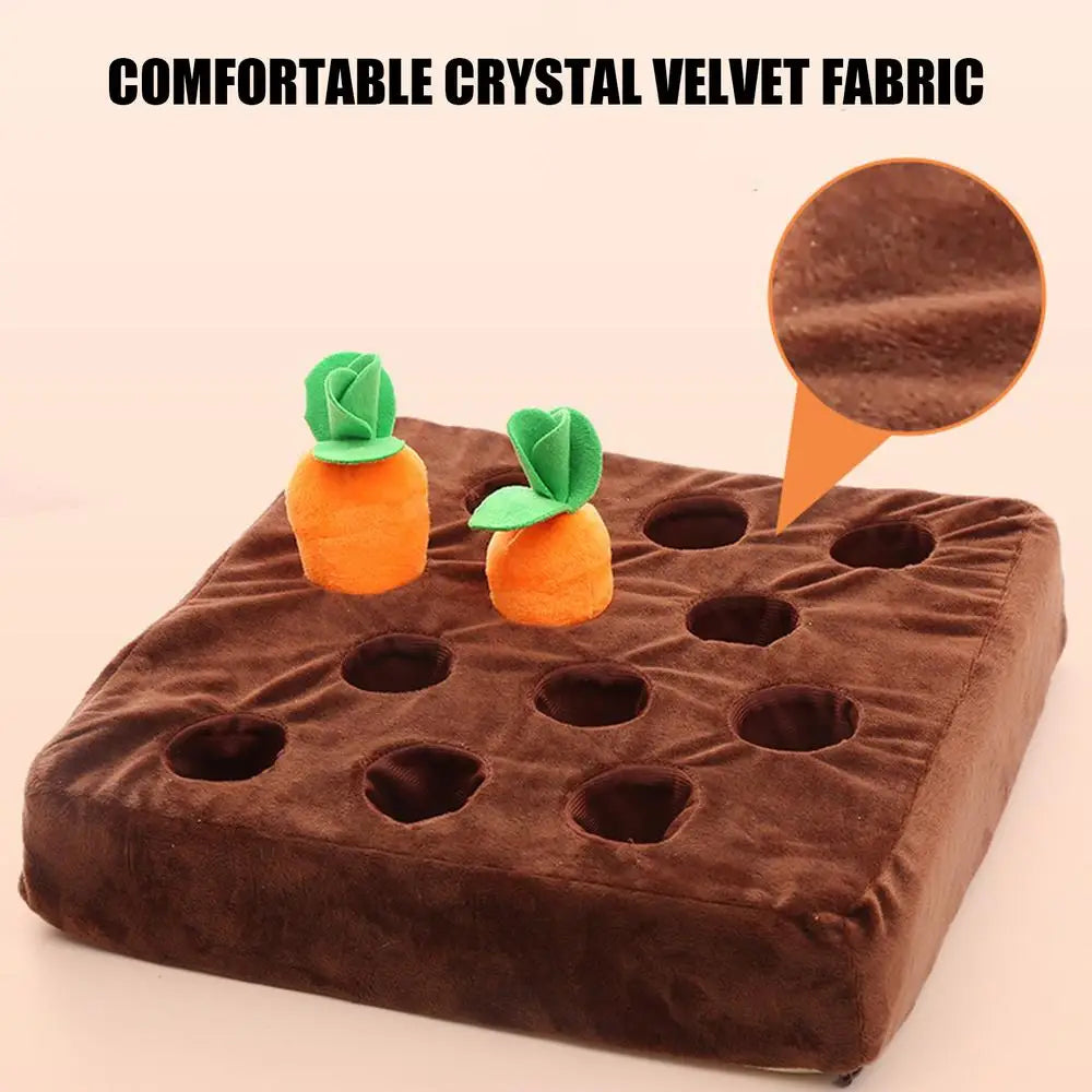 Squeaky Dog Toy Interactive Enrichment Dog Game 12 Carrots Snuffle Mat Carrot Farm Vegetable Squeaky Toy Pet Supplies Puzzle