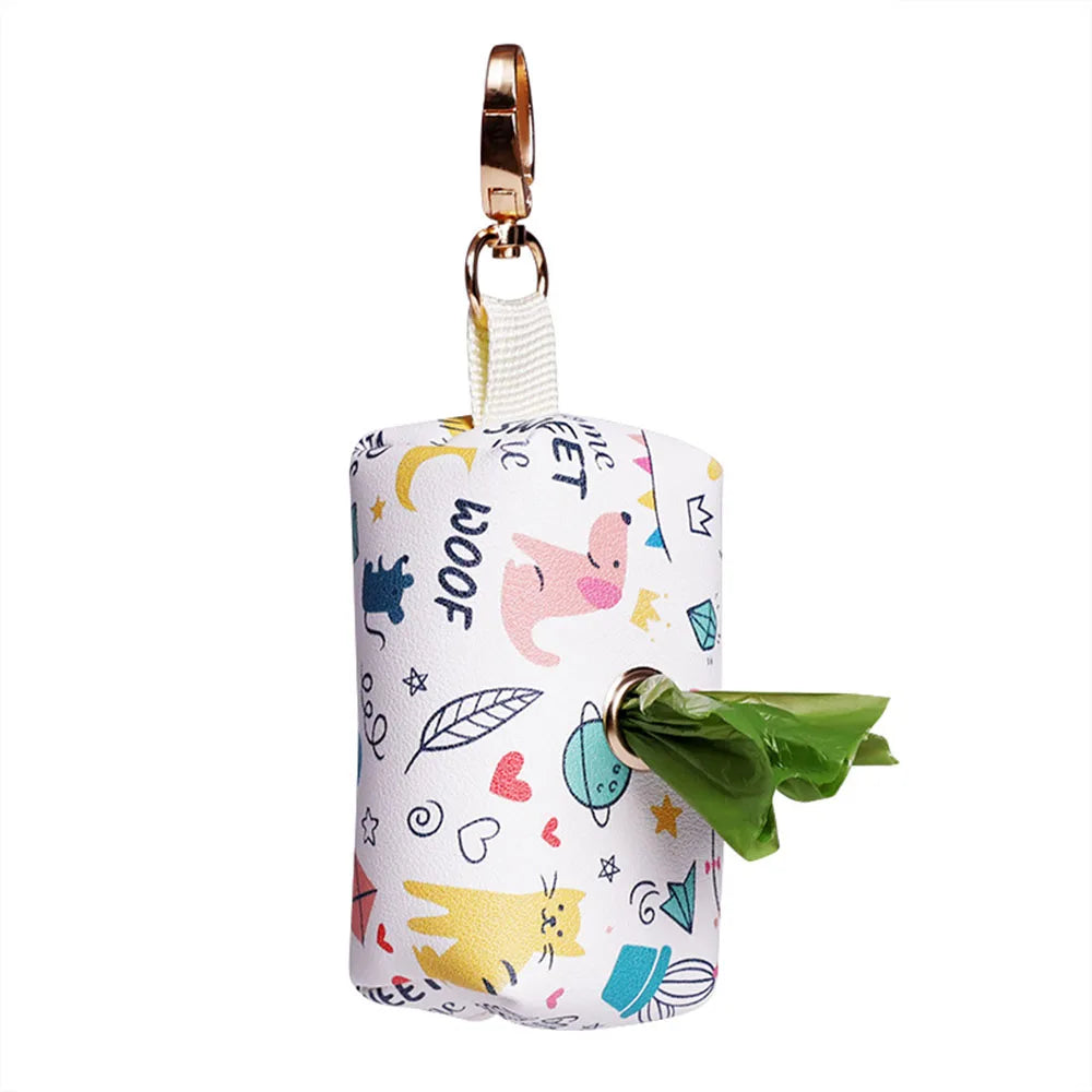 Pet Dog Poop Bag Dispenser Dog Waste Poop Bag Holder Leash Attachment Adjustable Travel Garbage Bag Dispenser Pet Cleaning Tools